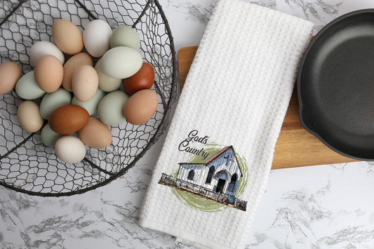 God's Country Church Waffle Towel