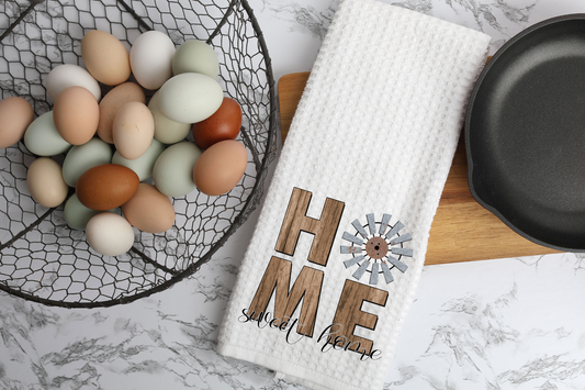 Home Sweet Home Windmill Waffle Towel