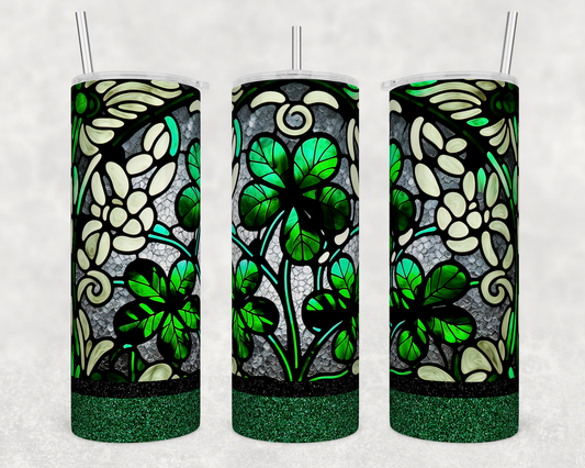 JT014 Glass Shamrock Sublimated Tumbler